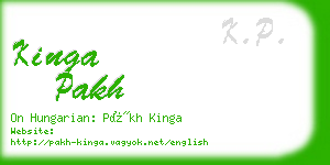 kinga pakh business card